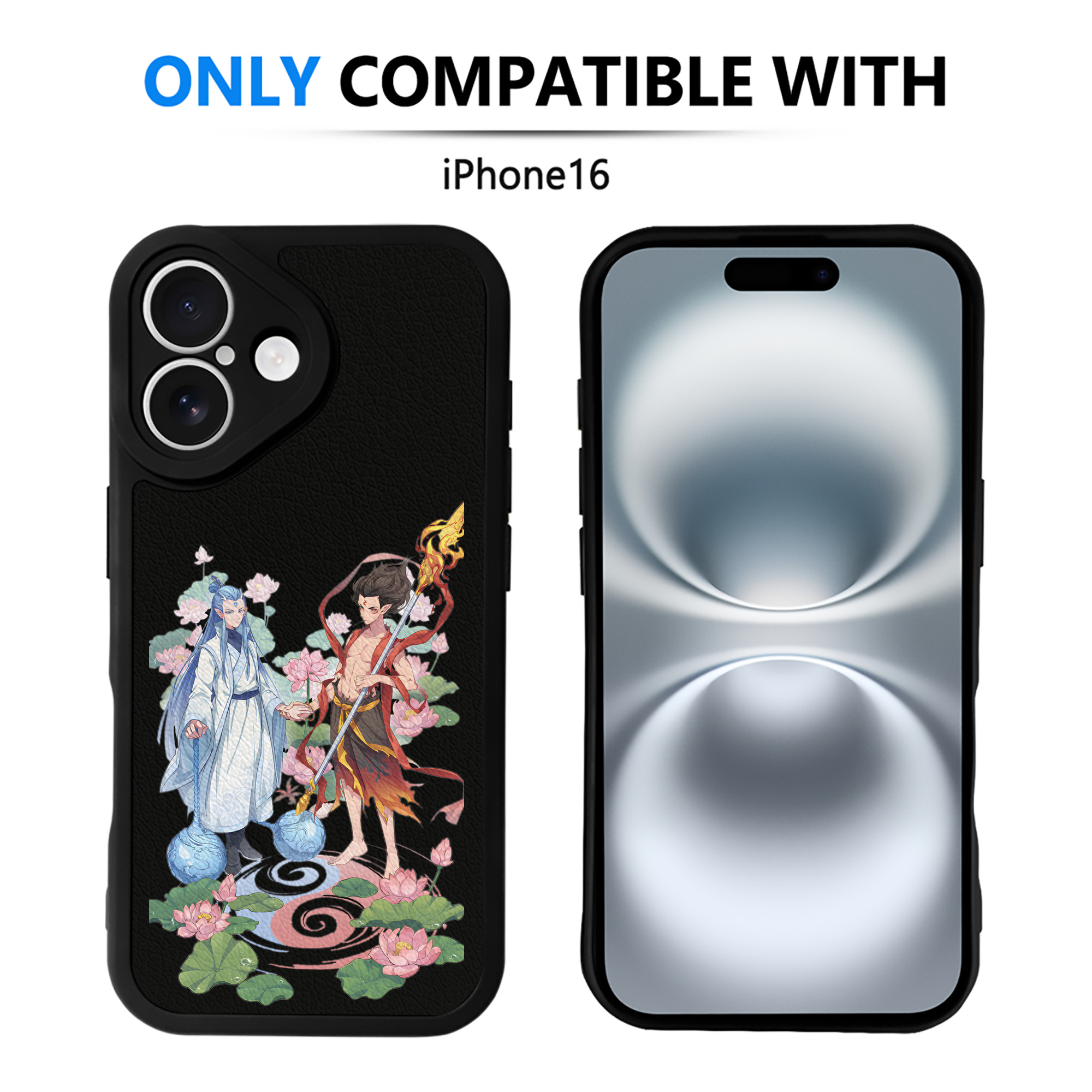 （画像用） Ne Zha 2 ナタ 魔童の大暴れ 【iPhone 16シリーズ対応】シリコンスマホケース（レザー調） 材質：シリコン